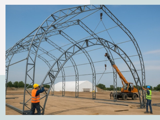 Монтаж ангаров в Новом Уренгое от 624 руб. - Надежно и быстро